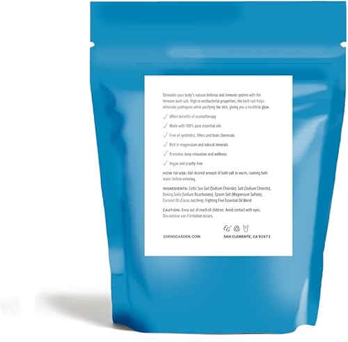 Miniatura 2 de Edens Garden Fighting Bath Salt Soak – Mezcla inmunitaria con aceites esenciales puros, Epsom y sal del Mar Muerto con magnesio – Alivio natural
