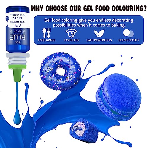 Image of Gel Food Coloring - 10 Vivid Colors Gel Food Coloring Set for Baking, Cake Decorating, Cookie, Fondant, Macaron - Tasteless Concentrated Edible Food Color Dye for Icing, Drinks, Crafts - 13g Bottles