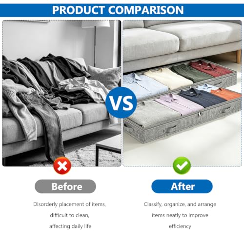 Bolsas de almacenaje bajo cama con tapa y cremallera pack de 2 organizadores de ropa de 100x50x10 cm 8