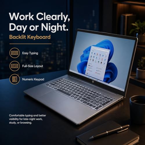 Image of HP New 17.3 inch Touchscreen Business Laptop(2026 Premium Edition), Intel Core Ultra 7 225U(12 Cores, Up to 4.8 GHz), 64GB DDR5, 1TB PCIe, Backlit Keyboard, Fingerprint Reader, Windows 11 with MS365 Web