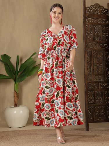 Image of FebQ Elegant & Comfortable Rayon Elastic Dress