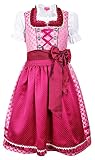KRÜGER Mädchen Dirndl Pink Bordeaux Kleid Kleider Festlich Wiesn - Größe: 104