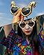 HZAOPZE 1 pcs Kreativer Einhorn-Herzbrille Dumme Lustige Party Lustige Neuheit Sonnenbrille für Party- Selfie- Requisiten, Gold