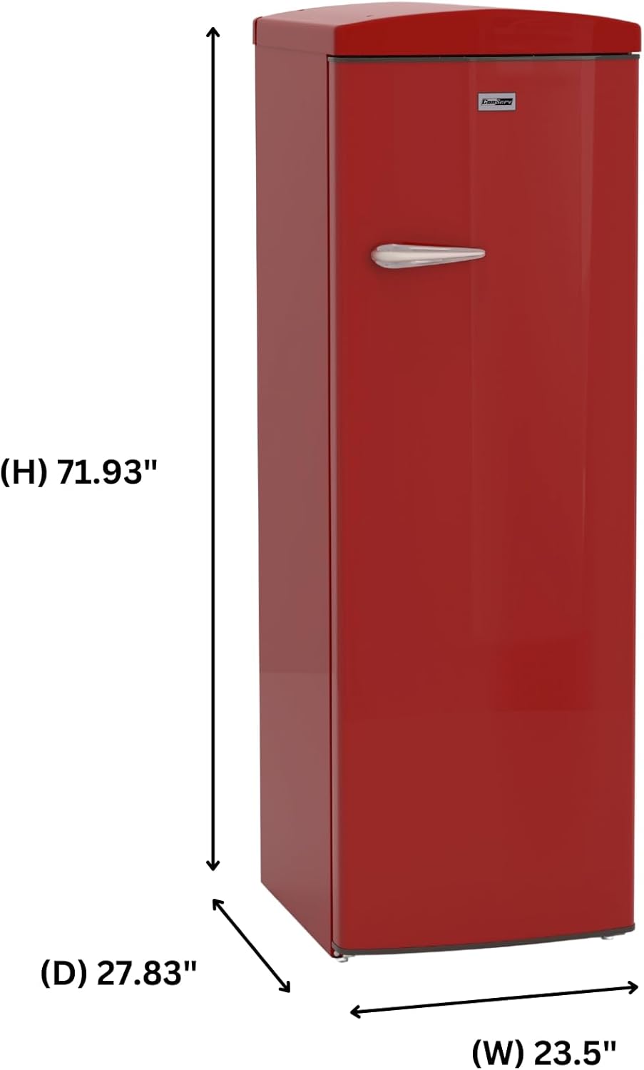 Conserv 11cf Classic Retro Refrigerator 24 in Frost Free Eco R600a 110V (Red)