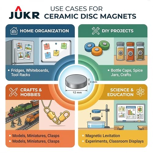JUKR Round Disc Magnets 12mm, 3mm, Pack of 50 - Image 7