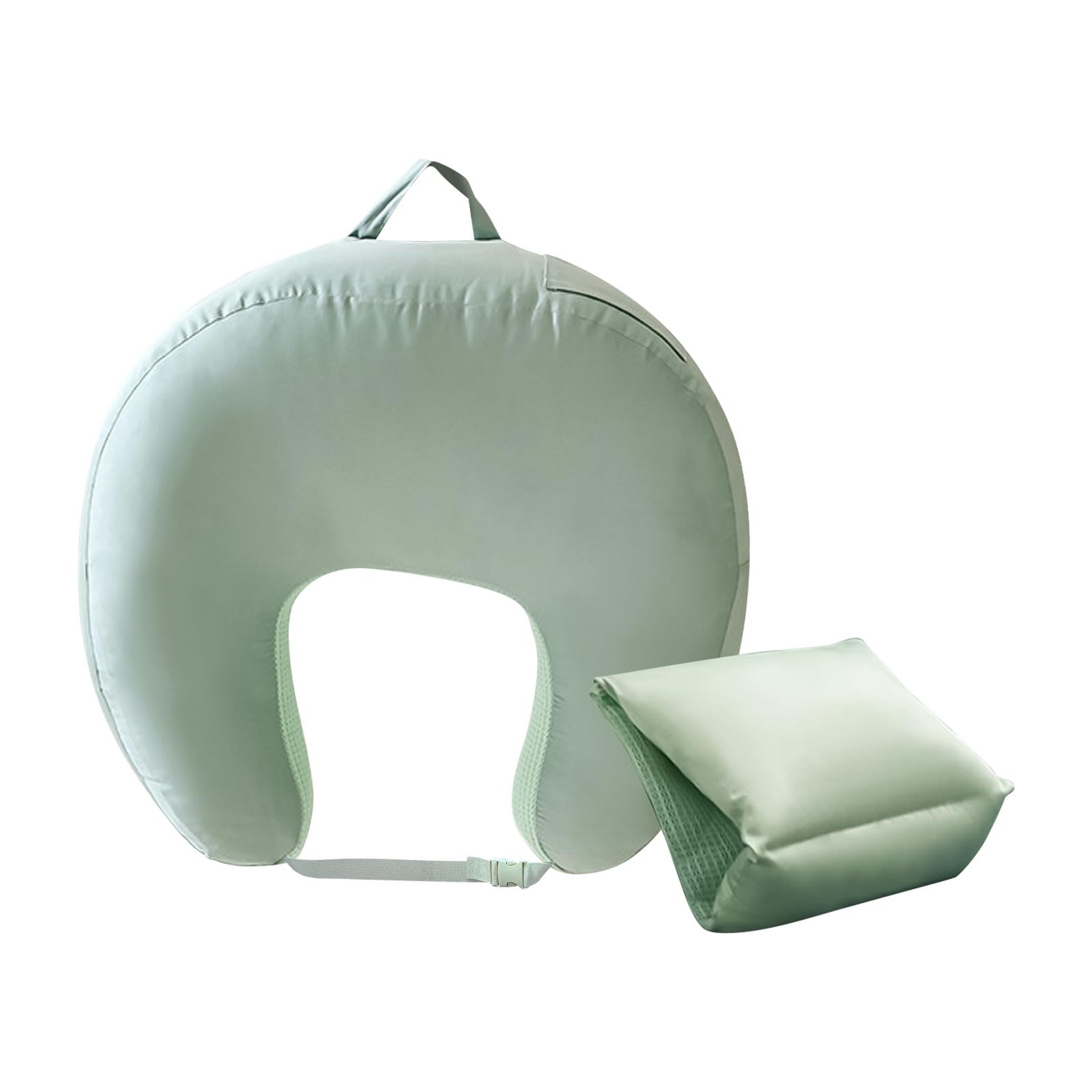 Paquete de 2 almohadas de lactancia materna con almohada para el brazo, almohada de embarazo en forma de U, almohada de alimentación del bebé, funda de almohada extraíble lavable, asa