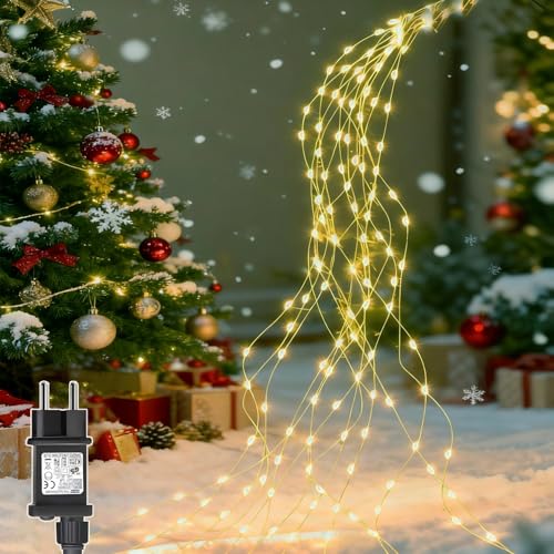 Yomistar Lichterkette Aussen 2M 200 LED Lichterschweif mit Strom,...