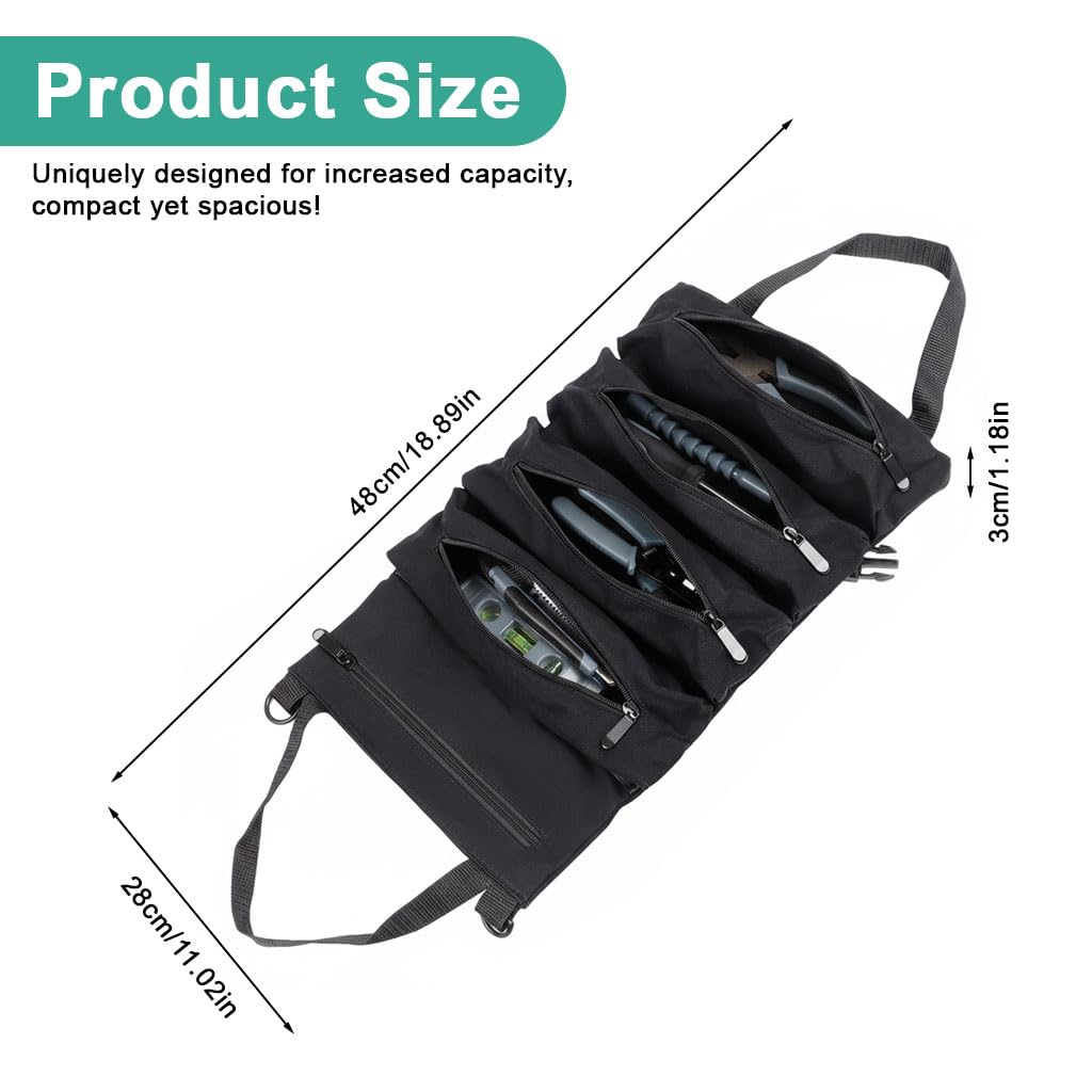 STHIRA Tool Bag - 5-in-1 Roll-Up Canvas Organizer -2