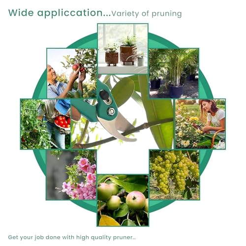 Image of Multipurpose Gardening Scissors - Heavy Duty Garden Shears with Stainless Steel Blades and Soft Grip Handles for Pruning, Trimming, Harvesting, and Plant Care(GTK)