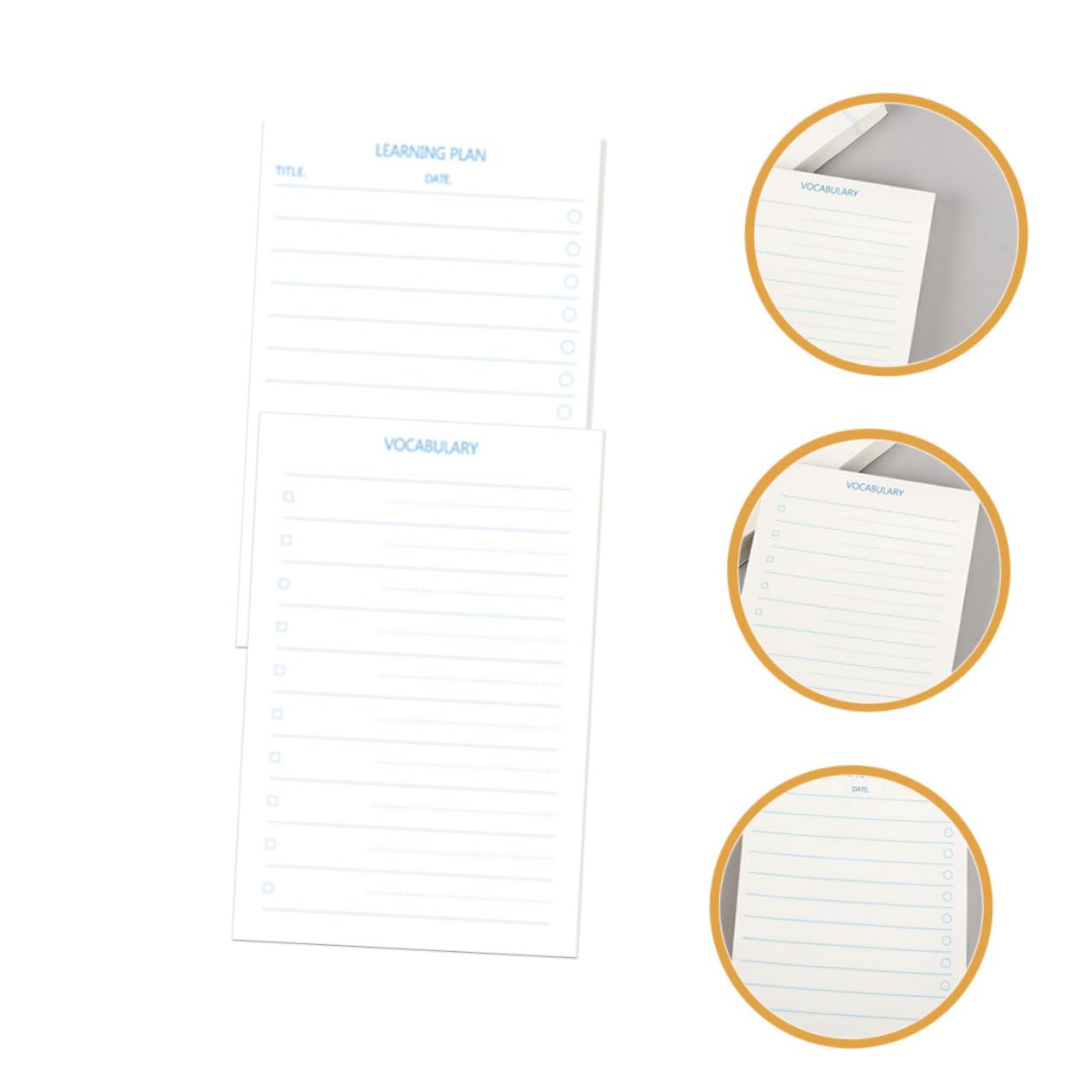 EXCEART 2 Pièces 12 Cahiers De Livre De Vocabulaire De Planification Les Blocs-Notes Du Cahier Fiches D'Index Bloc-Notes D'École Bloc-Notes Onglets Mémo Déchirables Petit Bloc-Notes