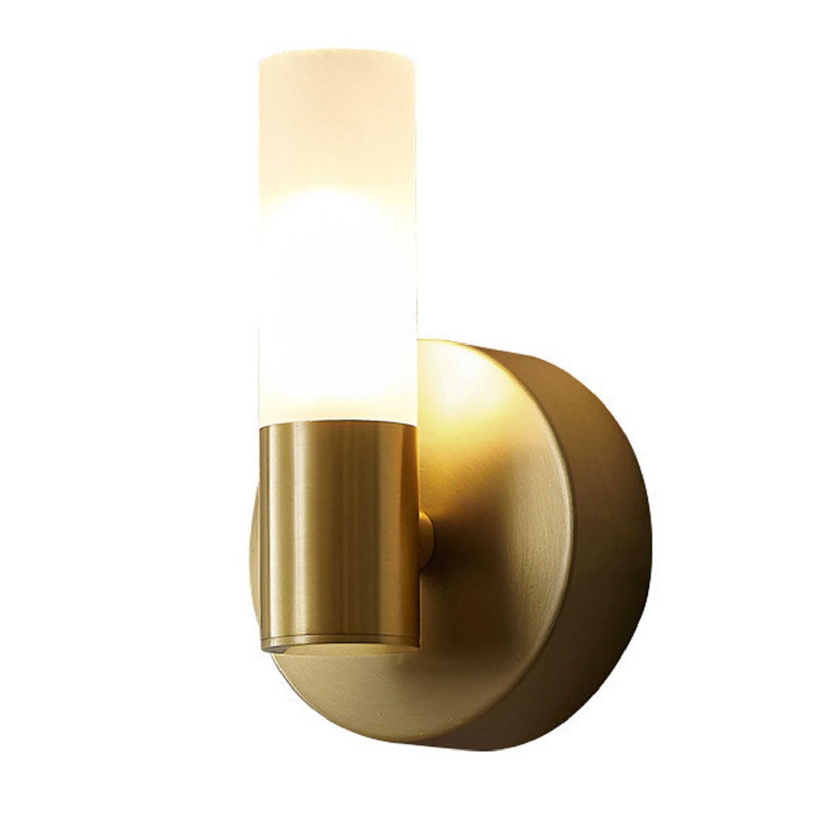 HPTHLY Wall Sconce Brass Wall Lamp Geometric Metal Wall Light With Acrylic Lampshade, Wall Lighting Fixtures For Living Room Bedroom 1 Pack / 2 Pack/2 Pack(1 Pack)
