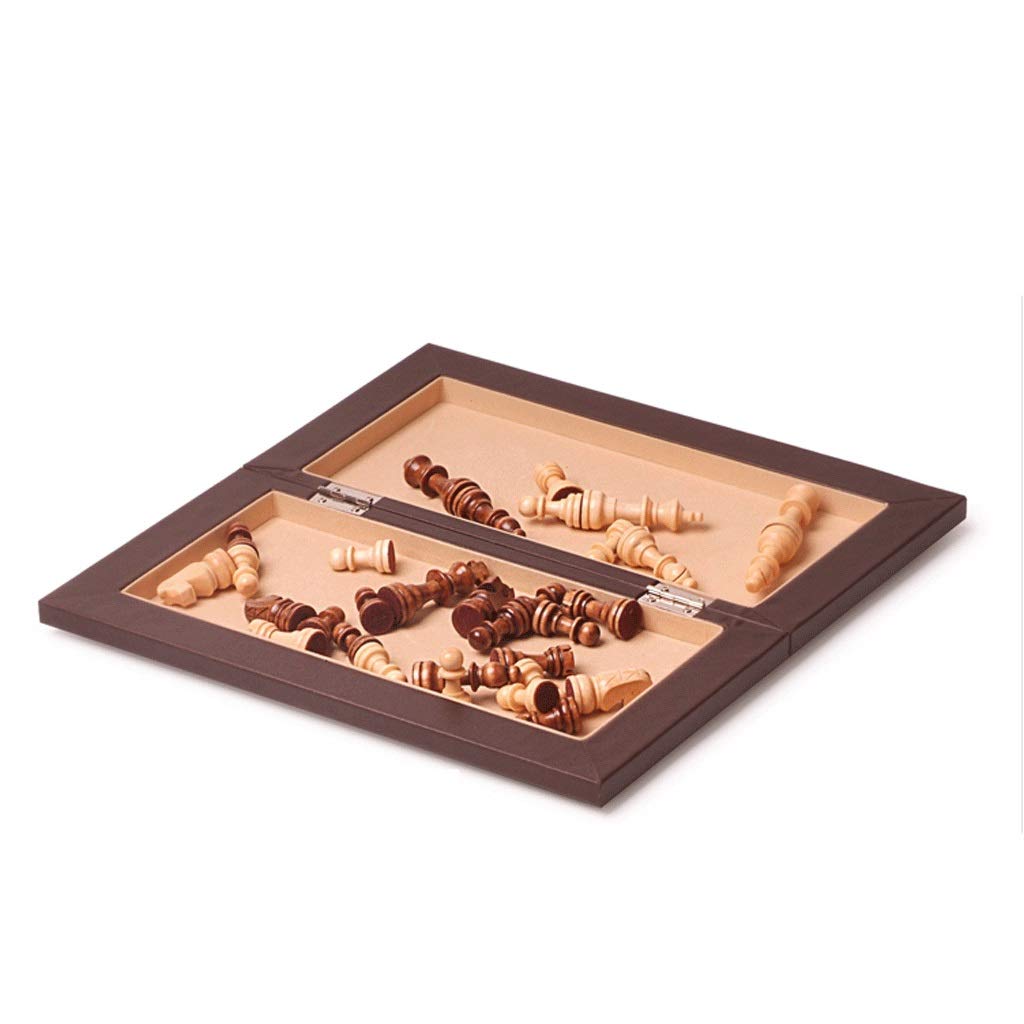 Juego de ajedrez Plegable de Viaje, Juego de ajedrez Plegable Viaje con Varios tamaños Color Madera Almacenamiento