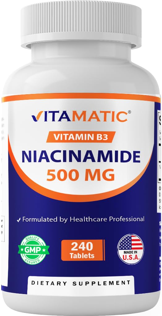 Niacinamide 500 mg 240 Tablets - Flush Free Vitamin B3 - Supports Energy Production