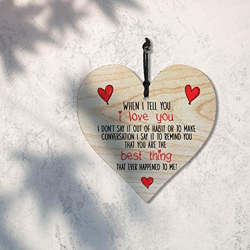 I Love You - Best Thing - Handmade Wooden Perfect Hanging Heart Plaque-Sign Gift for Your Best Friendship