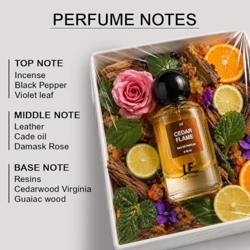 Image of La French Cedar Flame Unisex Perfume 50ml | Long Lasting Premium Fragrance | Intense & Refreshing Scent | Eau de Parfum for Men & Women | Luxury Perfume for Daily Wear, Office, Parties