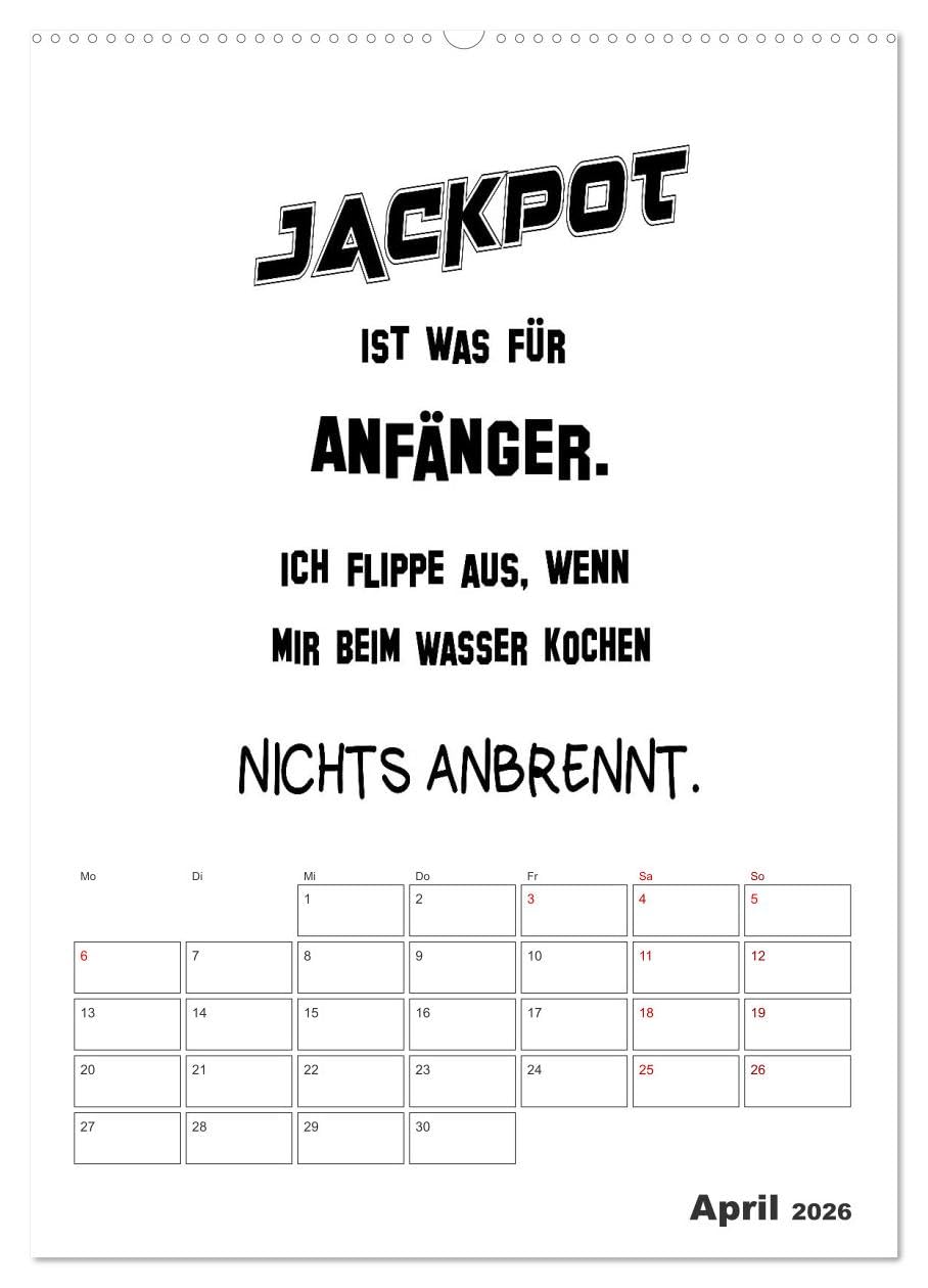 Sprüche für die Küche. Mit Jahresplaner (Wandkalender 2026 DIN A2 hoch), CALVENDO Monatskalender
