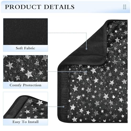 Image of 2 Pack Seatbelt Covers Seat Belt Cover Pad for Adults Boys Girls Car Seat Strap Covers Pads Cushion Universal Shoulder Strap Pad Protector for Backpack Camera Bag 6.5 Inch Sparkly Silver Stars