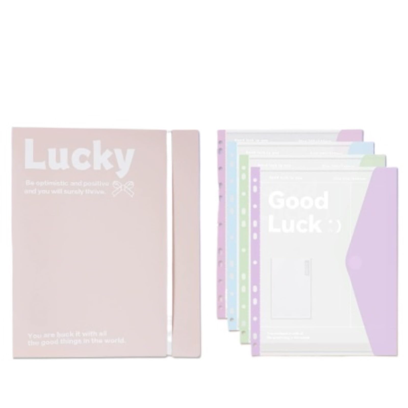 Aktenordner mit vier Taschen – 5-teiliges transparentes Taschenbuch für 10-Ringbücher – ideal zum Archivieren und Organisieren von Dokumenten