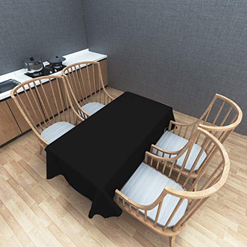 Image of 3 Pack Plastic Black Tablecloths for Rectangle Tables,Halloween Tablecloth