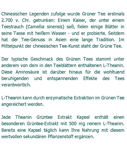  L-Theanin 500 mg Kapseln für Stressreduktion bei Arbeitern
| L-Theanin 500 mg Kapseln zur Entspannung im Abendprogramm
