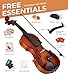 Vangoa Violin 1/2 Size for Beginners Full Set, Spruce Childrens Fiddle Half Size Bundle Medium Acoustic Violins Starter Kit Package w/Side Solidwood, Hard Case for School Students Ages 6-9