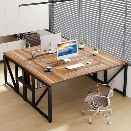 Image of Executive Desk for Home & Office| Executive Desk for Office, Laptop Table, Study Table, Modern Workstation |Walnut Cream & Black |DIY | 160x80x75 CM