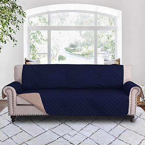 RHF Reversible Cover for Extra-Wide Couch, Sofa Cover, Extra-Wide Couch Cover for Dogs, Extra-Wide Couch Covers for Pets, Couch Slipcover, Machine Washable (Sofa-Extra Wide: Navy/Sand)