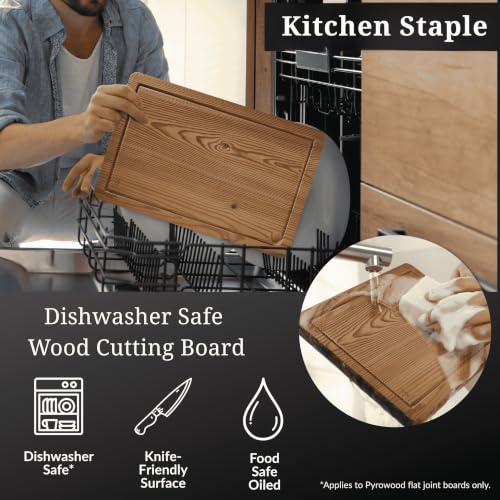 Tabla de cortar rectángulo reversible con ranuras y asas miniatura 2