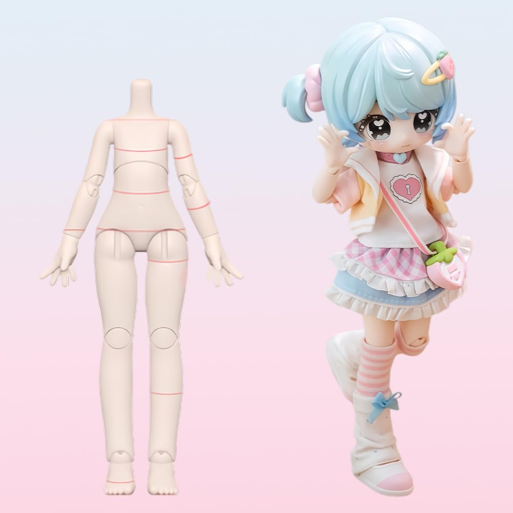 niannyyhouse 1/12 BJD Blind Box Figuren, Ball Jointed Doll with Clothes, Small Key Design Collection, Action Figure Collectable Ornaments (6PCs)