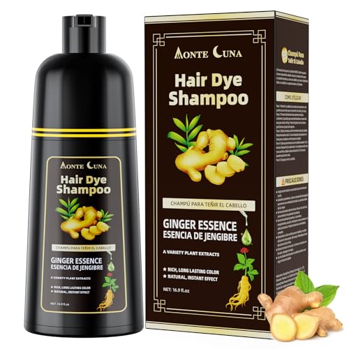 IIIMEIDU Hair Dye Shampoo 3 in 1, Natural Hair Dye Semi Permanent Hair Color, Gray Hair Cover Up, Ginger Essence shampoo for Color Treated Hair for Women and Men (500ml) 1