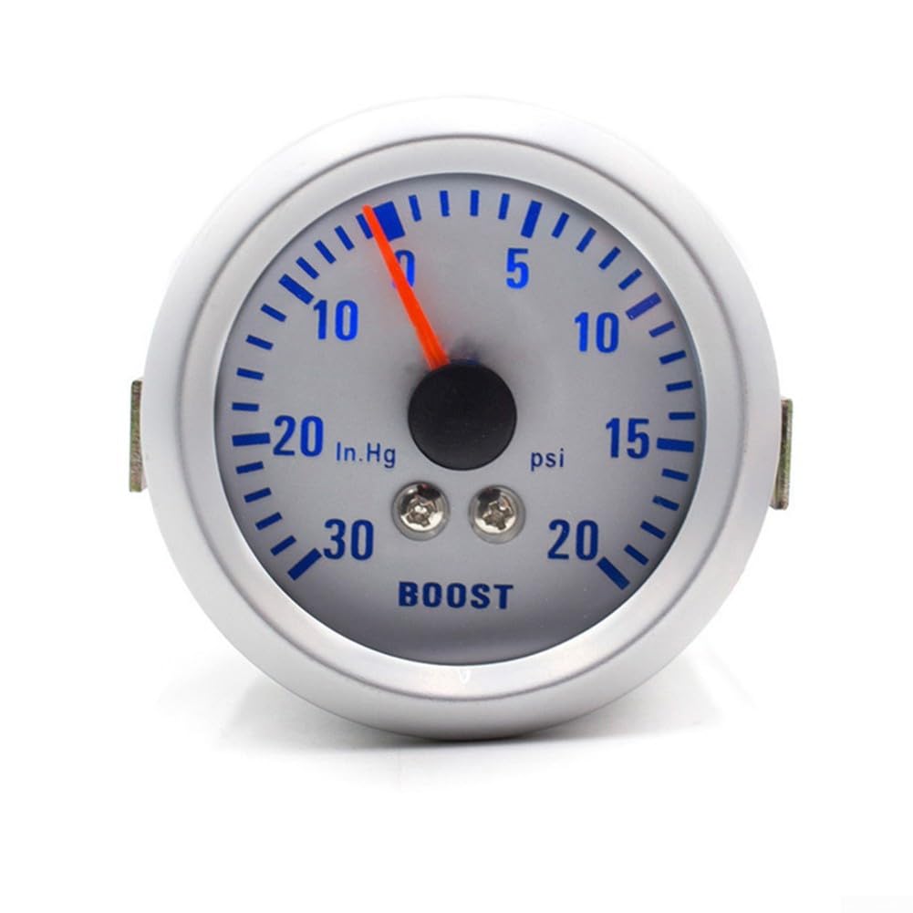 Calibro turbocompressore da 52 mm per modifica auto -30 ~ 20 psi, 12 V luce blu Turbo Boost manometro