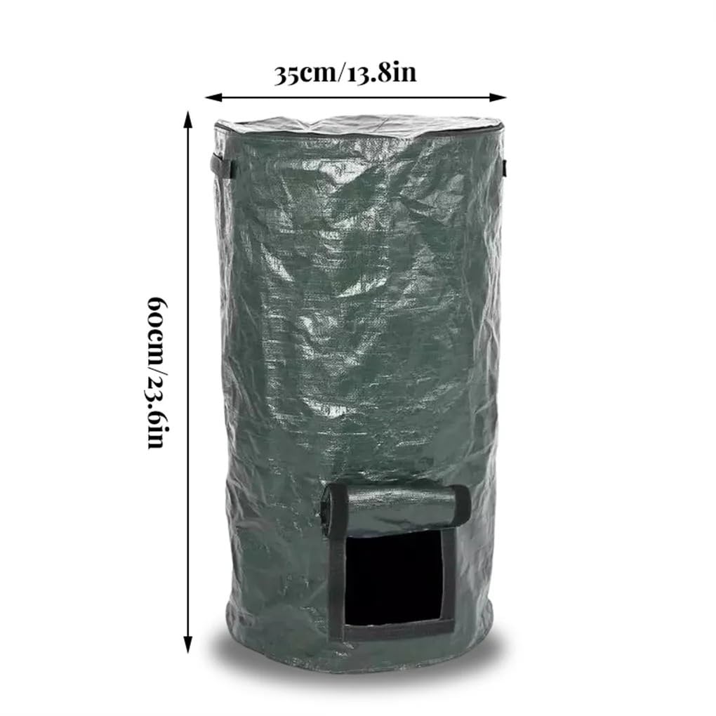 Bolsa de recolección de residuos de abono para Invernadero, contenedor de Hierba fermentada, 15/34 galones Sacos de Jardin Bolsa Jardin(34 Gallon)