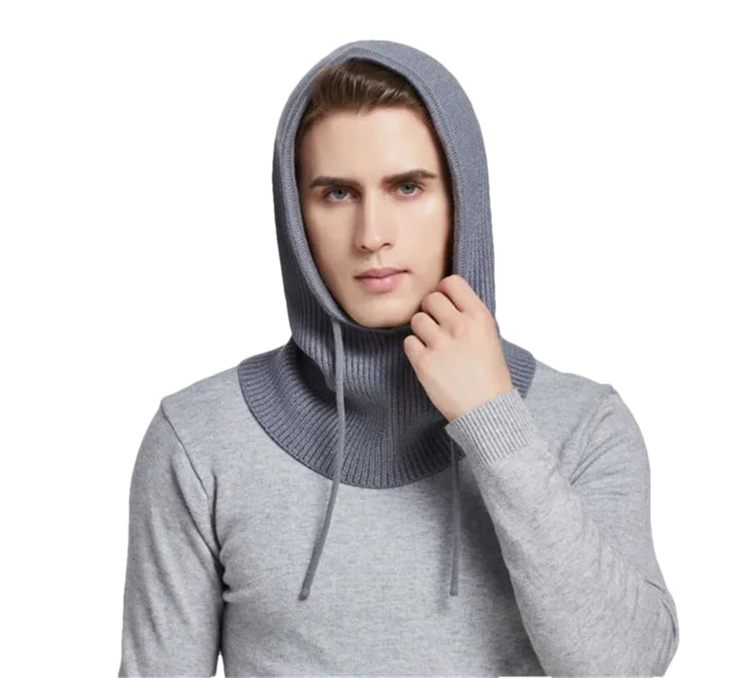 Gorro Con Capucha De Punto De Cachemira Unisex Para Mujer, Gorro De Invierno Con Cubierta Para El Cuello, Pasamontañas, Gorros Para Hombre, Protección Para La Cara Y La Oreja, Gorros De Lana Cálidos