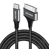 AGVEE [2 Pack 3ft USB-C to 30 Pin Cable for Old iPhone 4/4S iPad 1/2/3 iPod, Braided Metal Shell Type-C to 30Pin Adapter Charging Charger Data Cord, Dark Gray