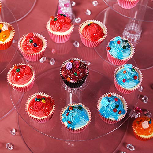 Balsacircle 7 Tiers Clear Round Crystal Acrylic Cupcake Stand - Tiered Dessert Food Display Serving Tower Birthday Party Wedding #TOP3