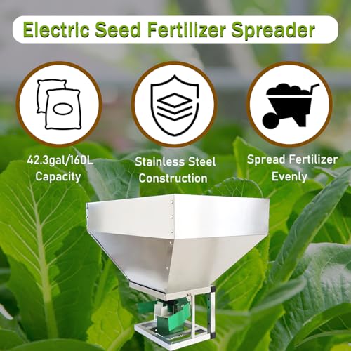 Esparcidor eléctrico para fertilizante 150W 160L acero inox miniatura 2