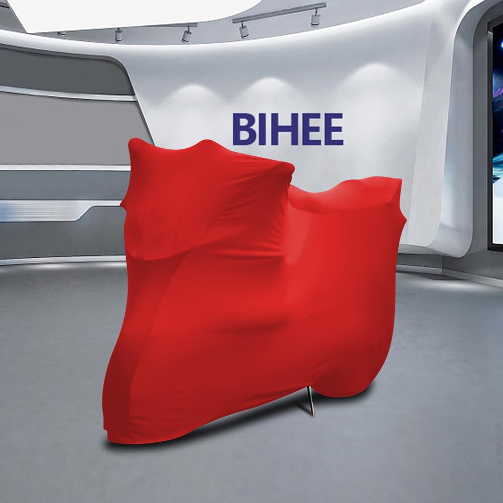 BHIEE Telo Coprimoto Elastico Traspirante per Interni per Scooter Vespa Motorino Motocicletta Motocross, 245 x 104 x 125 cm, Rosso
