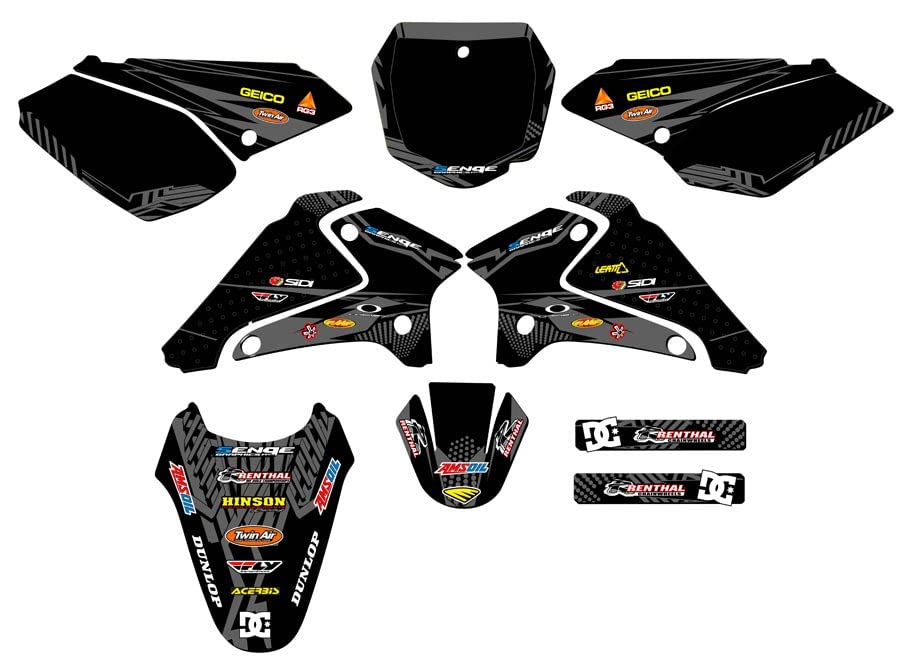 Amazon.com: 2001-2007 DRZ 125 Mayhem Black Senge Graphics Complete