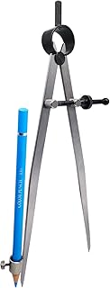 ZLKSKER 8" Precision Spring Wing Divider/Scriber with Pencil Holder, Steel Pencil Compass, Flat Leg Divider