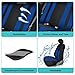 FH Group Car Seat Cover Striking Striped Front Car Seat Covers Airbag Compatible,Blue Car Seat Covers with Gift Universal Fit Interior Accessories Car Seat Protector for Cars Trucks and SUVs