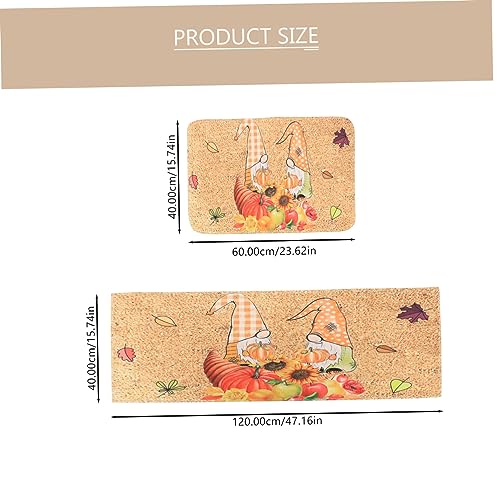Tapete antideslizante PRETYZOOM de 2 piezas con diseño festivo para cocina y entrada 5