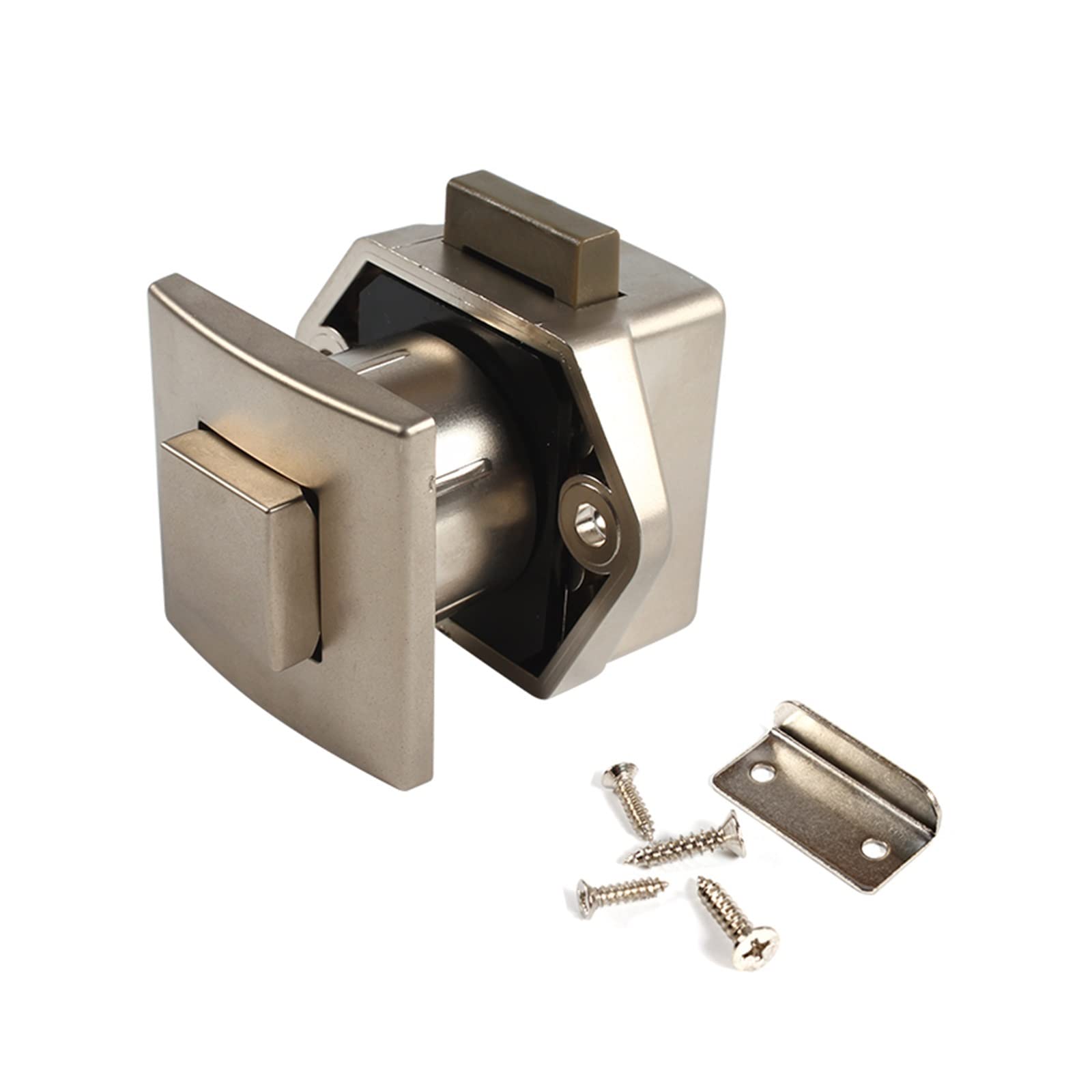 Opakowanie 20 sztuk Camper Push Lock RV silnik łodzi szafka domowa zatrzask szuflady przycisk blokady nadaje się do sprzętu meblowego RV(Pearl nickel)