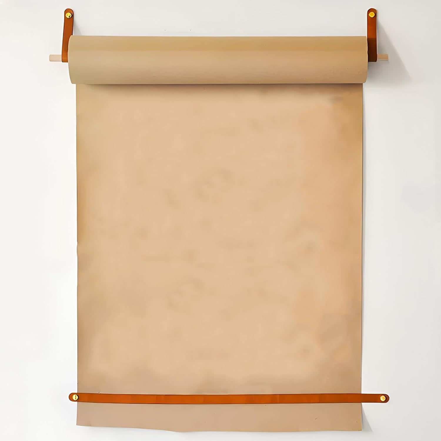 Dozownik ścienny z papieru kraft, uchwyt ścienny na papier pakowy z rolką 50 metrów i wieloma rozmiarami, szerokość 64 cm, 64 cm/szerokość 25,2 cala