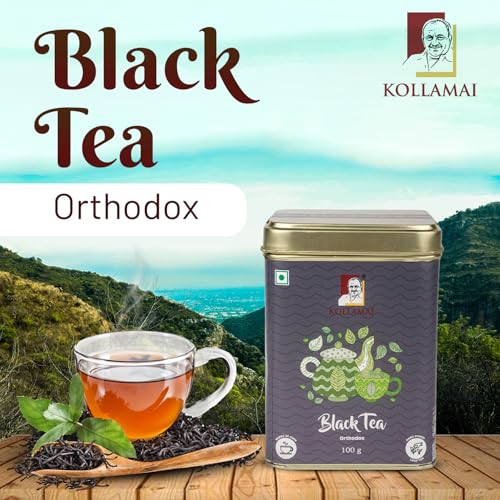 Image of Kollamai Premium Orthodox Black Tea 100gm, Organic Darjeeling Tea Leaves, 100% Pure and Fresh Aromatic Black Tea, Authentic Handpicked Darjeeling Tea for Refreshing Brews