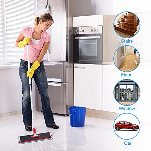 Vicloon Mop Pads, 6 Stück Mop Microfaser Reinigung Pads, Wischmopp-Reinigungskissen für Alle Sprühwischer & Reveal Wischmopps Waschbar, 42×14cm - Blau