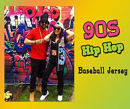 Amzdest 90S Women's Hip Hop Unisex Party Outfit, Bel Air 23 Baseball Jersey, Short Sleeve Button-Down Shirt (23White Blackstripe, Xxl) #TOP7