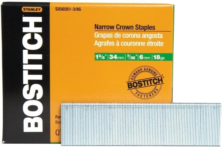 Bostitch 3000-Qty. 1-3/8 in. Leg 18-Gauge 7/32 in. Narrow Crown Finish Staples