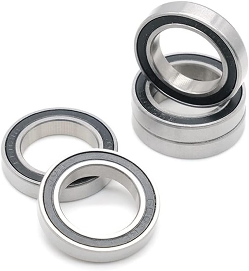 6802 RS Bearings 15 * 24 * 5mm Bike Pivot Chrome Steel Black Sealed with Grease 6802LLU Cart Full Balls Bearing 4 PCS