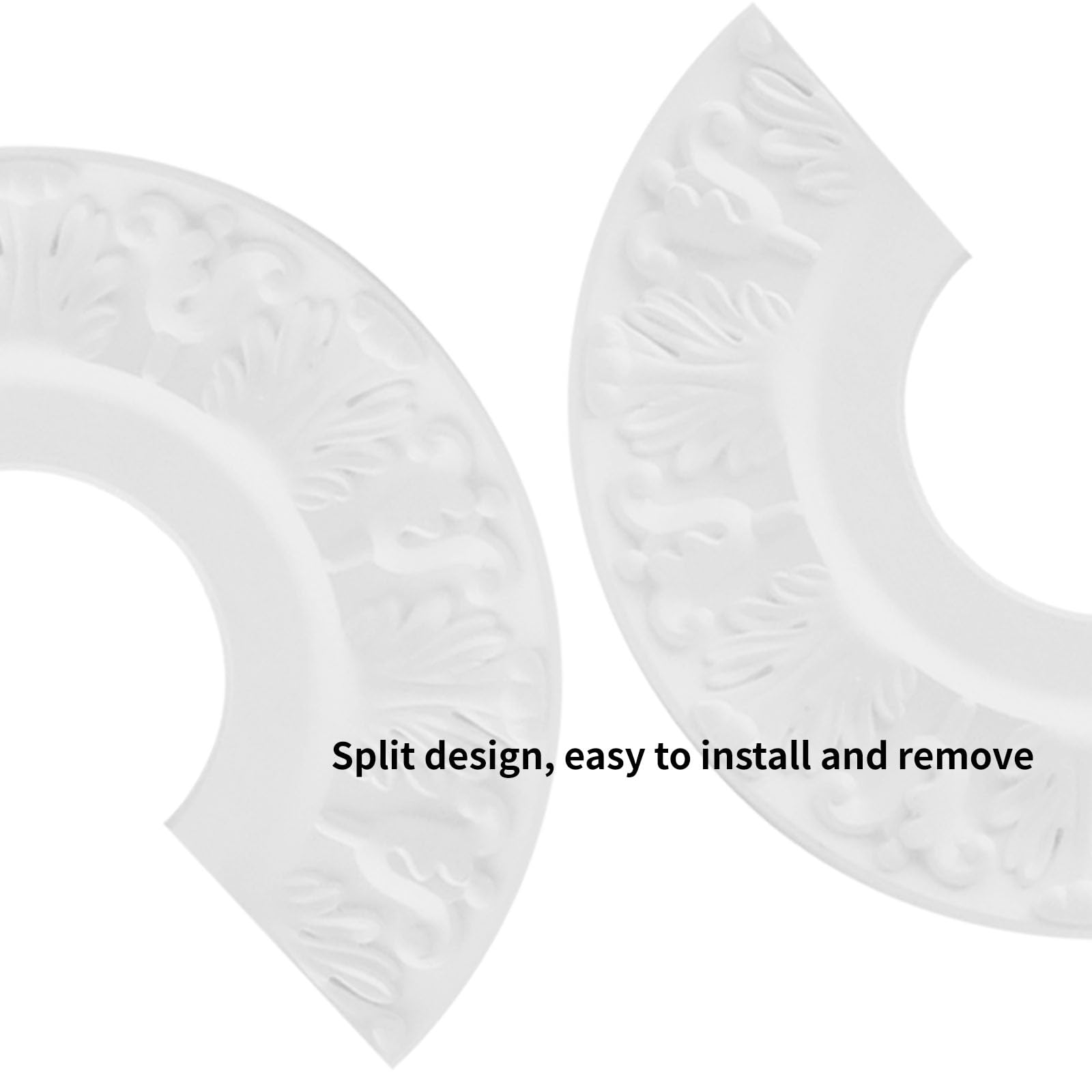 T Tulead 2 Sets Split Decorative Ceiling Medallion, White, 10" OD, 3.93" ID — Amazon image 3