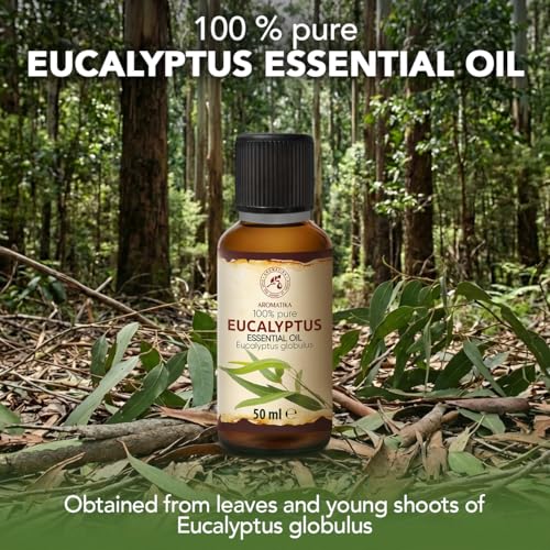 Eucalyptus Essential Oil 1.7 Fl Oz - Eucalyptus Globulus - 100% Pure Eucalyptus EO for Freshen Rooms - Home Fragrances - Aromatherapy - Diffuser - Aroma Lamps - Making Candles - Scented Oils
